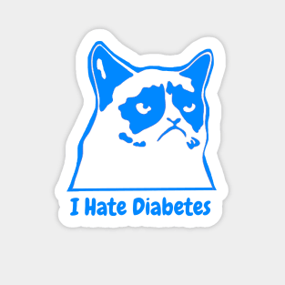 I Hate Diabetes Blue Sticker